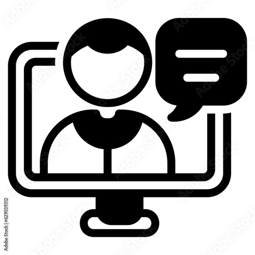  Online doctor glyph icon