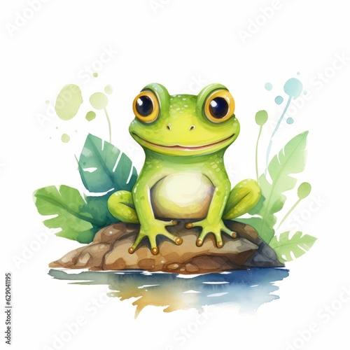 Frog isolated on white background. 