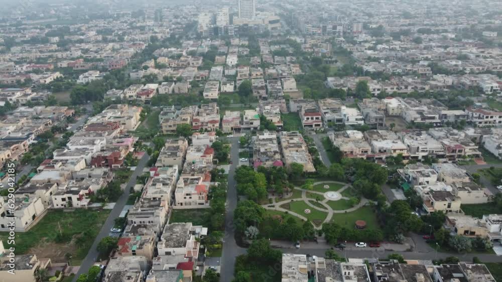 Drone view of residential area in Lahore, Pakistan. Drone view of residential area in Lahore, Pakistan.