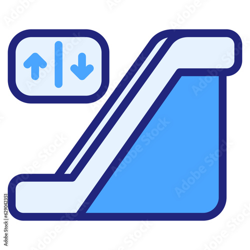  Escalator blue icon