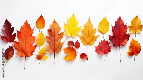 autumn maple leaves isolated on white background colorful foliage