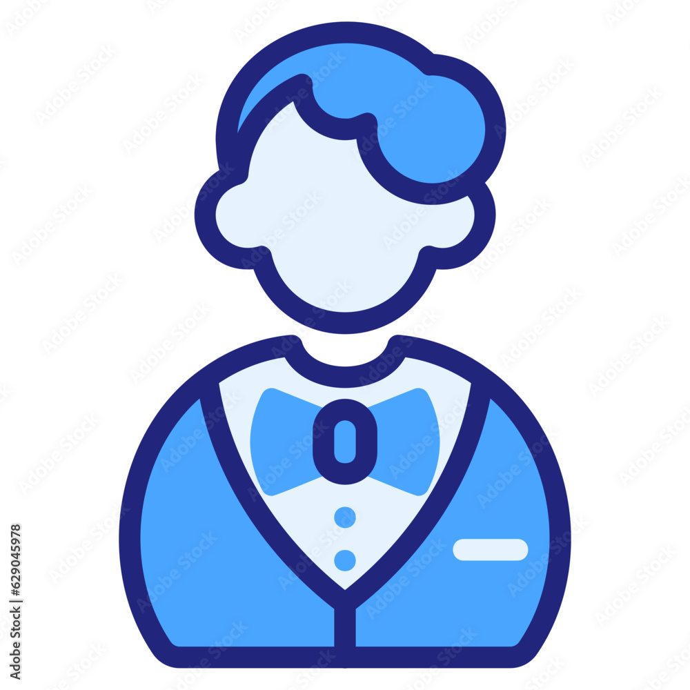 Fototapeta premium Waiter blue icon