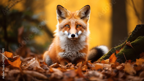 Fox in Autumn Leaves © Creative Romp