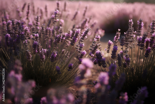 a close up of a a field of lavender AI generated  Generative AI  AI Art  illustration 