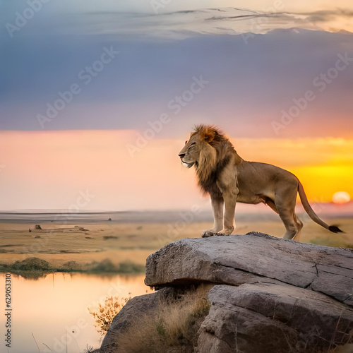 Lion on the rock © Pasindu