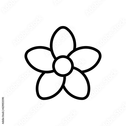 Simple Frangipani icon. The icon can be used for websites, print templates, presentation templates, illustrations, etc