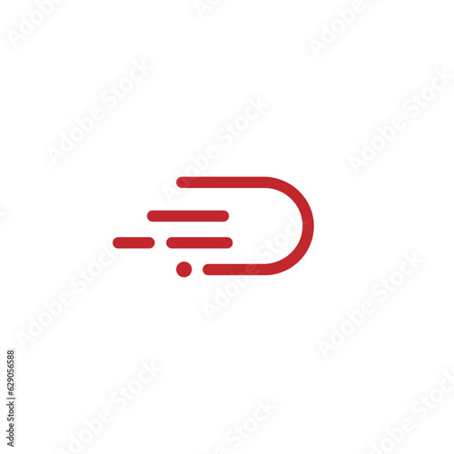 D letter logo design with fast effect combination for Delivery Company