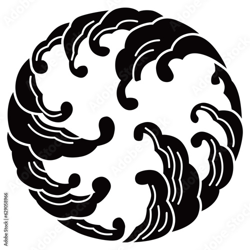 家紋です。三つ割り浪といいます。