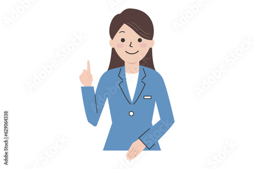 スーツを着た指している女性のイラスト素材