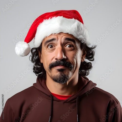 portrait of a man in santa hat (ID: 629065787)
