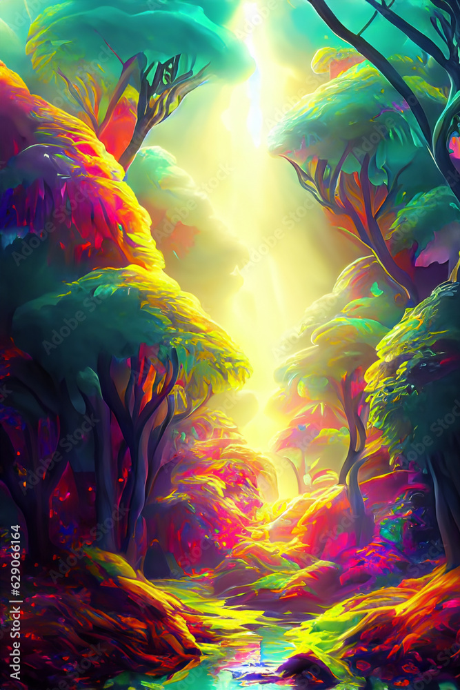 background with rainbow