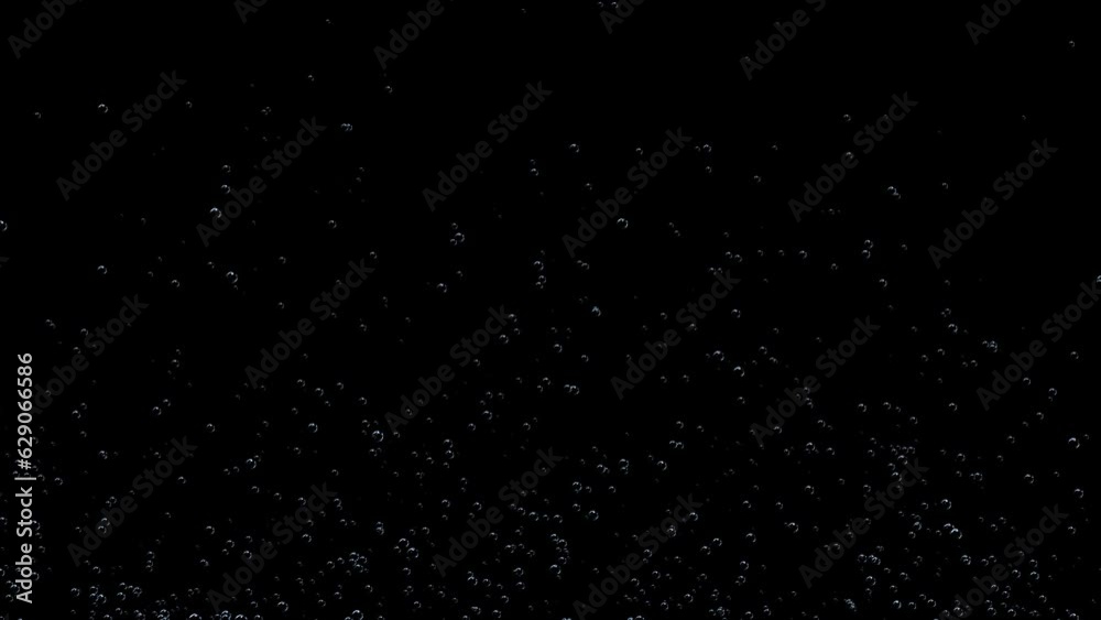 4K 3d air bubbles in water rising up to surface on background. bubbles floating under transparent water bubbles in aquarium. Ocean, Air, Water, Sea, Aqua, Bath Soap, Liquid, Drops, Drink,