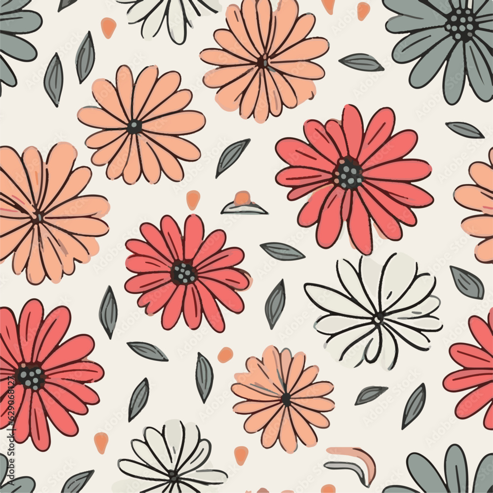 Flower seamless pattern vector Flower seamless pattern vector