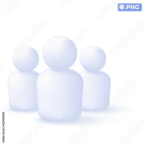 Human personal icon symbols. group of people  staff figure  profile badge  avatar. 3D vector isolated illustration design. Cartoon pastel Minimal style. You can used for mobile app  ux  ui  print ad.