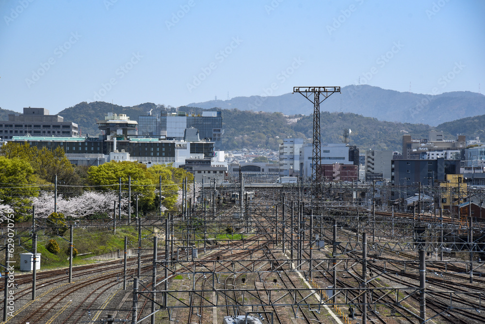 梅小路公園から見た京都駅