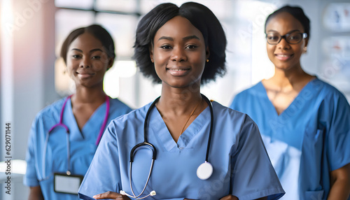 portrait of a young nursing student standing confidently in a hospital. High quality photo