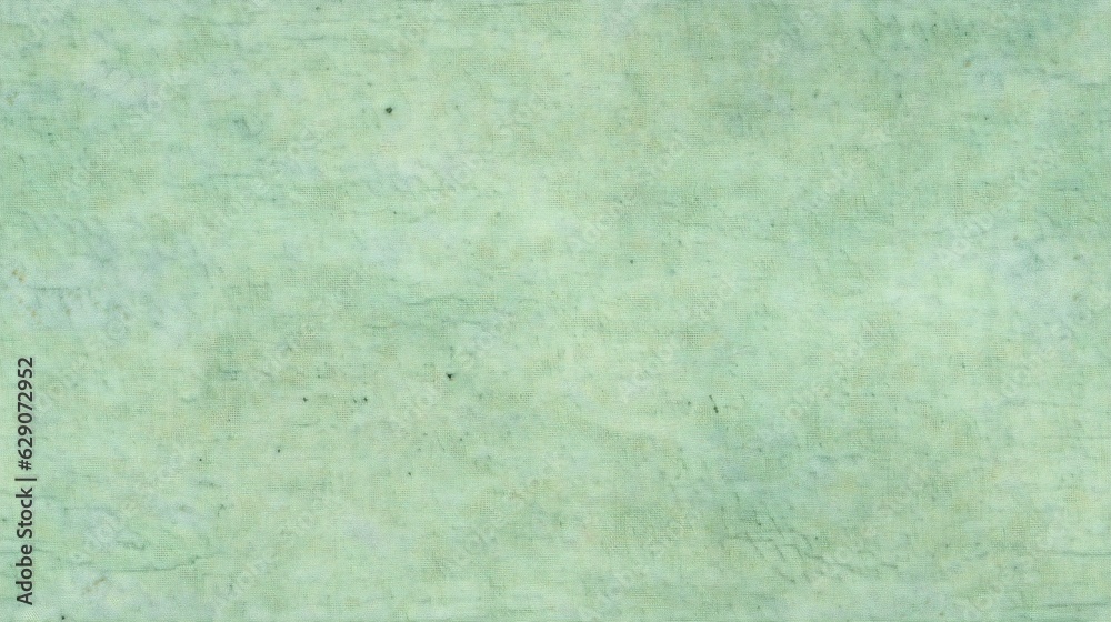 Generative AI : Old Mint Green worn blank parchment paper texrture or background
