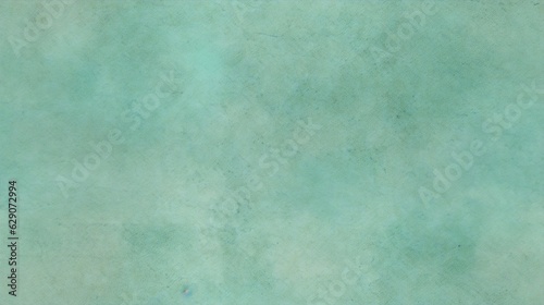 Generative AI : Old Mint Green worn blank parchment paper texrture or background © Generative AI