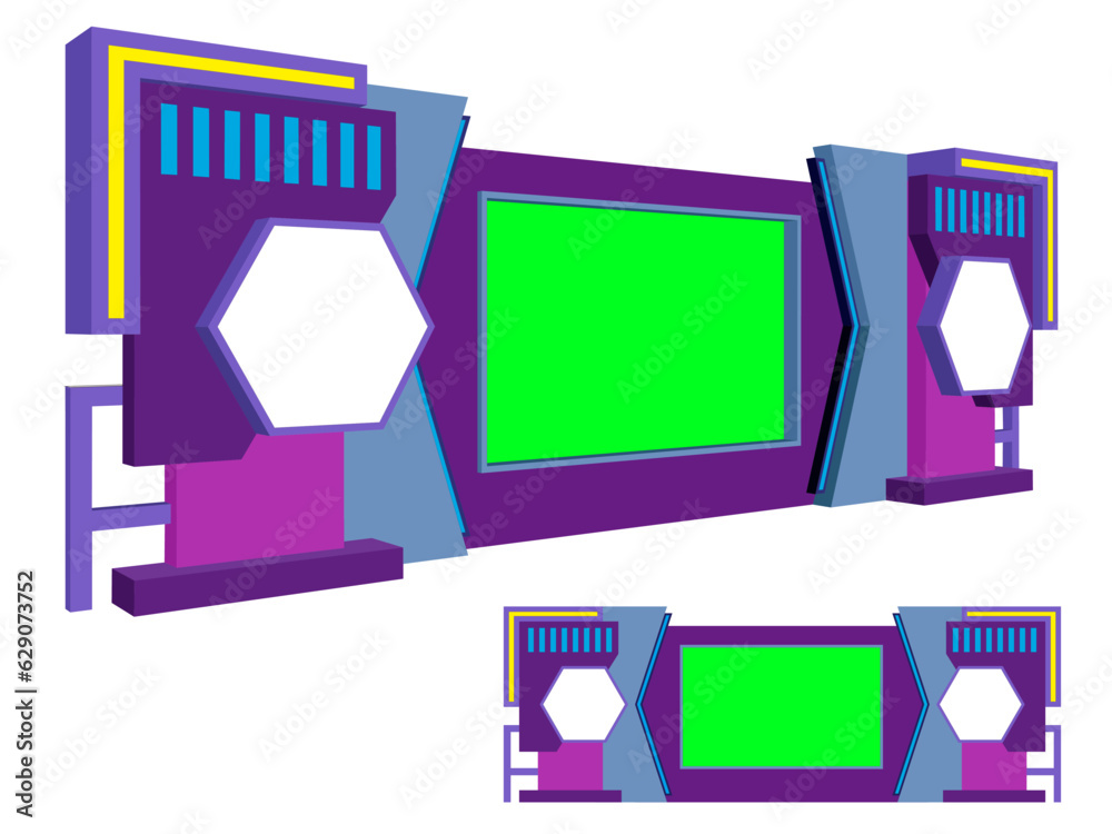 3d backdrop cover LED TV Screen digital futuristic decoration with