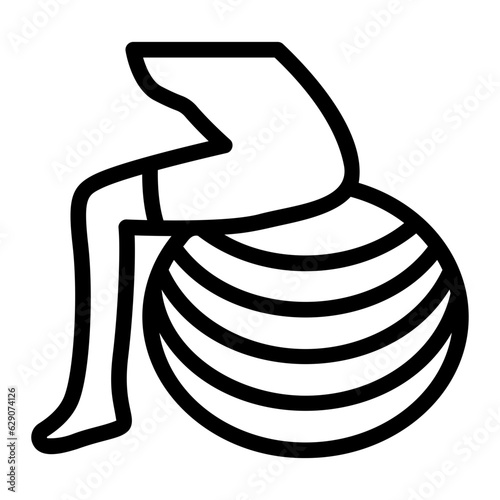 fitness ball line icon
