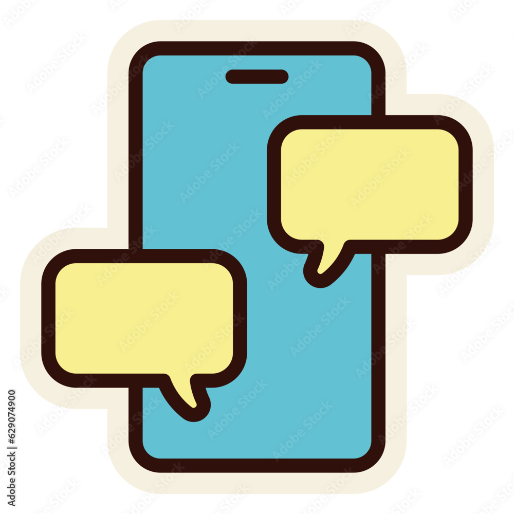 chatting on smartphone sticker chatting on smartphone sticker