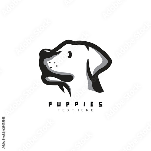 Vintage puppy head logo design for your brand or business
