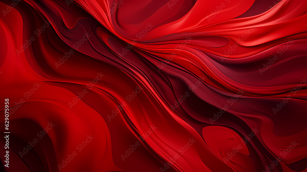 Abstract Background with Bold Red and Maroon Fluid Patterns