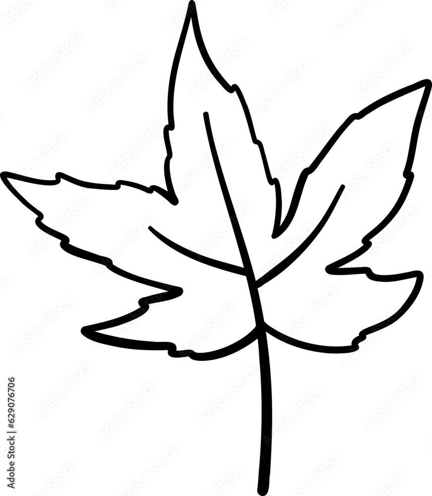 Doodle fall leaf