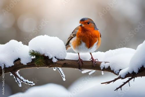 robin on snow