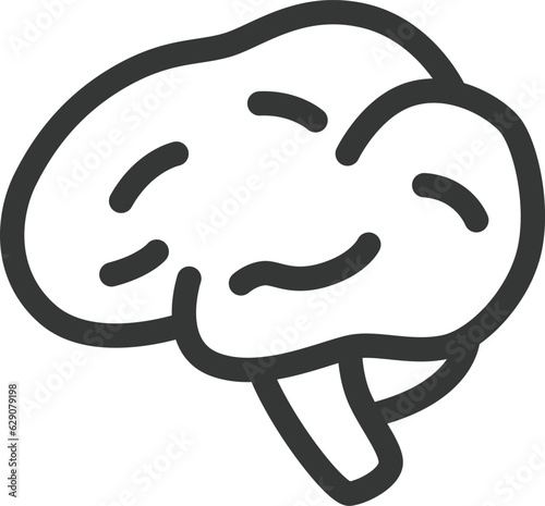 医療関連の線画単品アイコン　脳