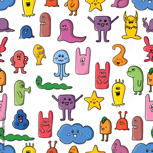 Funny monster collection colorful