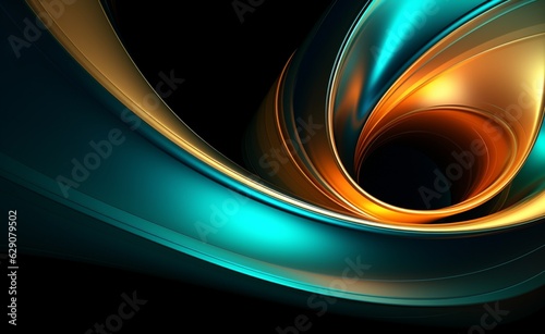 green with luxury color swirled spiral on background