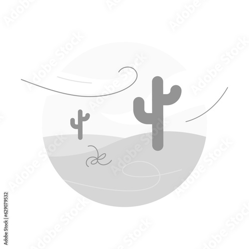 desert landscape, 404 error page concept illustration flat design vector eps10. modern graphic element for landing page, empty state ui, infographic, icon photo