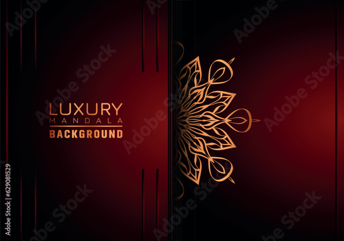 Luxury mandala background ornamental arabesque style With Golden Arabesque Pattern Style Decorative Mandala Ornament For Print Brochure Banner Cover Poster Invitation Card