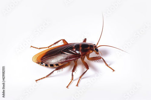 Cockroach Insect On White Background, Generative Ai © najmah