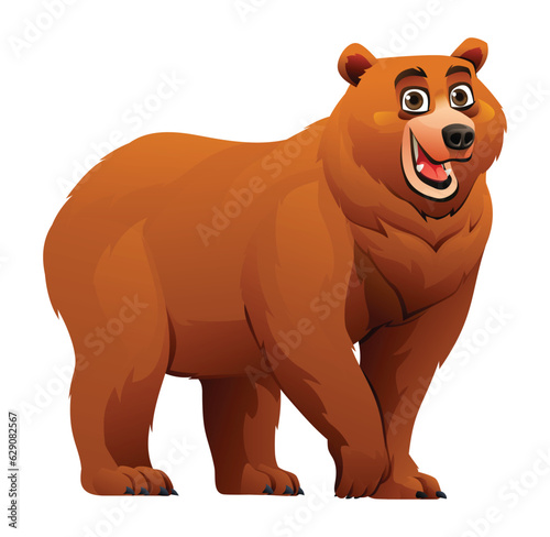 Cheerful bear vector cartoon illustration