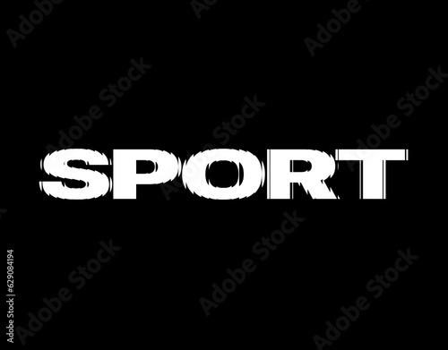 Sport text with fluted glass effect. Lettering typography concept, Motivation quote. Run wordmark logo. Logo template for Running club, Marathon tournament or Fitness.