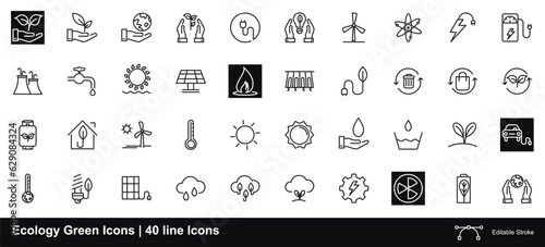Nature's Palette |  Ecology Icon Sets | 40 pixel perfect vector editable scalable icons