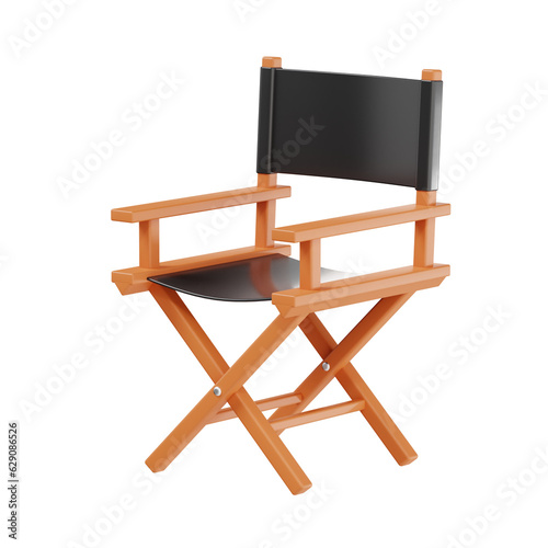 director chair 3d, cinema and film 3d render pack, high quality render, transparent background