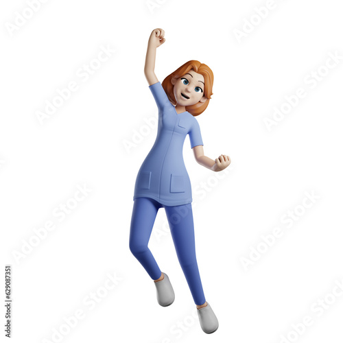 3D Character Nurse -3D illustration cartoon character PNG Images