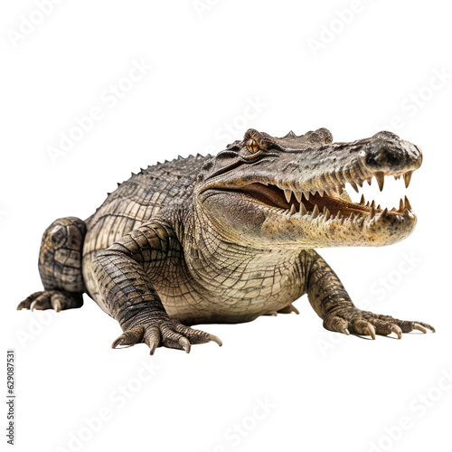 Murais de parede A alligator with its jaws open, sharp teeth