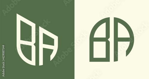 Creative simple Initial Letters BA Logo Designs Bundle.