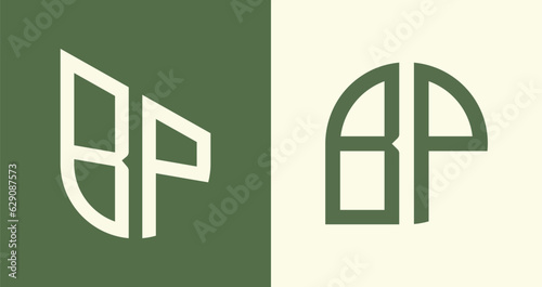Creative simple Initial Letters BP Logo Designs Bundle.
