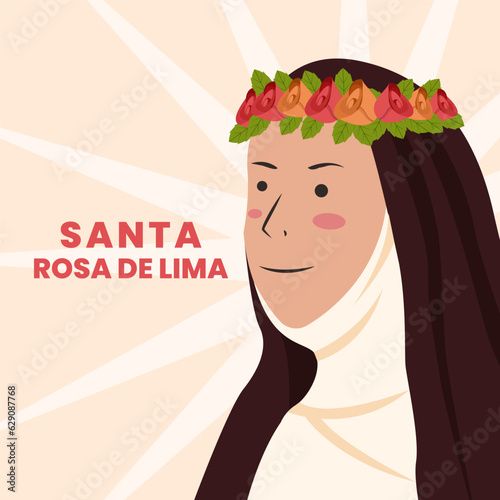 santa rosa de lima illustration vector design in flat style