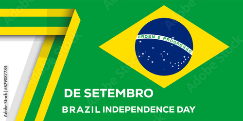 vector 7 de setembro brazil independence day illustration, horizontal banner