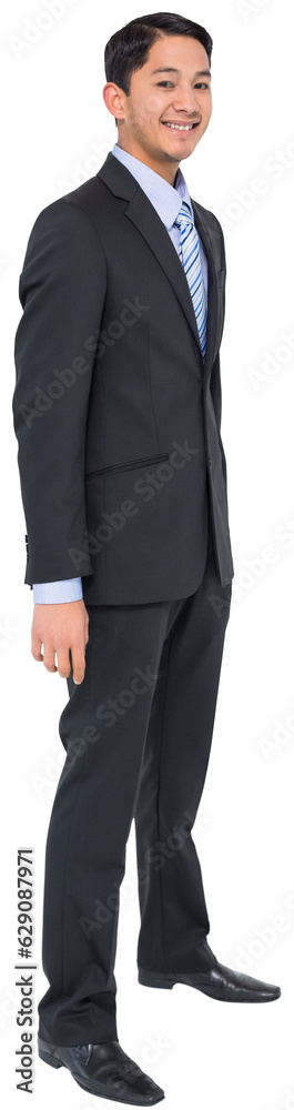 Digital png photo of happy asian businessman standing on transparent background Digital png photo of happy asian businessman standing on transparent background