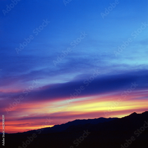 sunset over the mountains