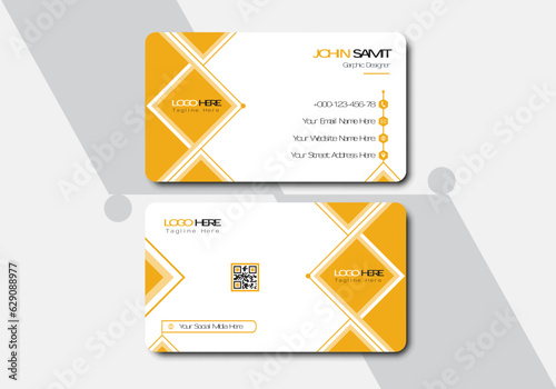 Personal visiting card, Modern business card design, Creative business card design, Modern presentation card design, Professional visiting card design, Vector illustration.