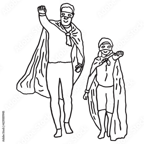 Digital png illustration of father and son on transparent background