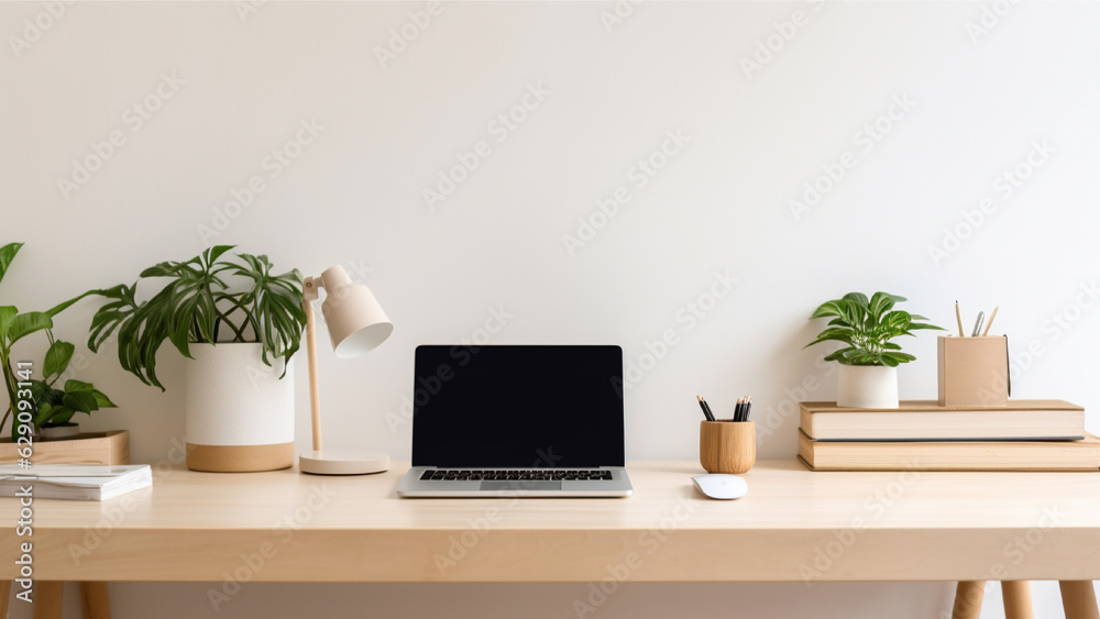 Cozy Minimalist Desk Setup Background Cozy Minimalist Desk Setup Background